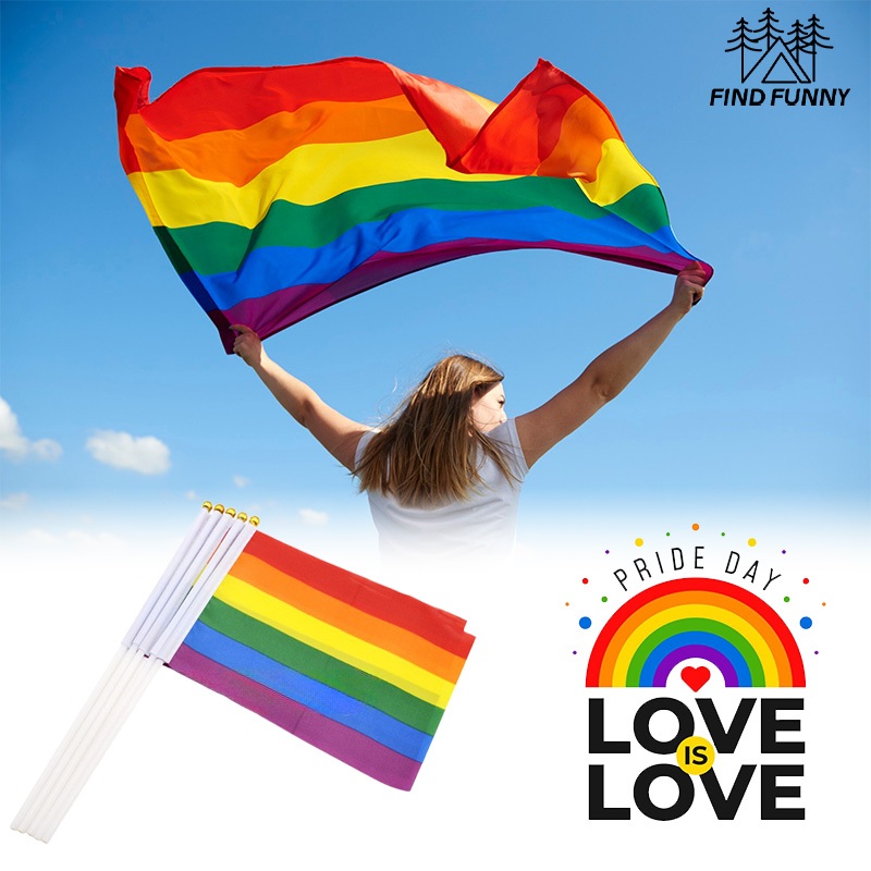 [พร้อมส่ง] ธง หลากหลายทางเพศ LGBT ขนาด lgbt flag ธงสีรุ้ง/Find Funny