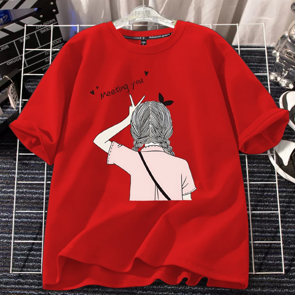 D563 （พร้อมส่งจากไทย）เสื้อยืดแขนสั้น สำหรับชายและหญิง.ลายแฟชั่นน่ารัก