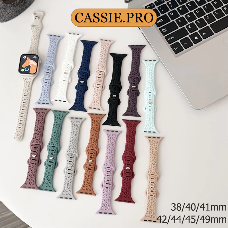 เสือดาวพิมพ์สายนาฬิกาซิลิโคนเหมาะสำหรับ iWatch series11 10 9 8 7 6 se ultra 49mm44mm45mm i watch5 4 3 2 41mm38mm40mm42mm