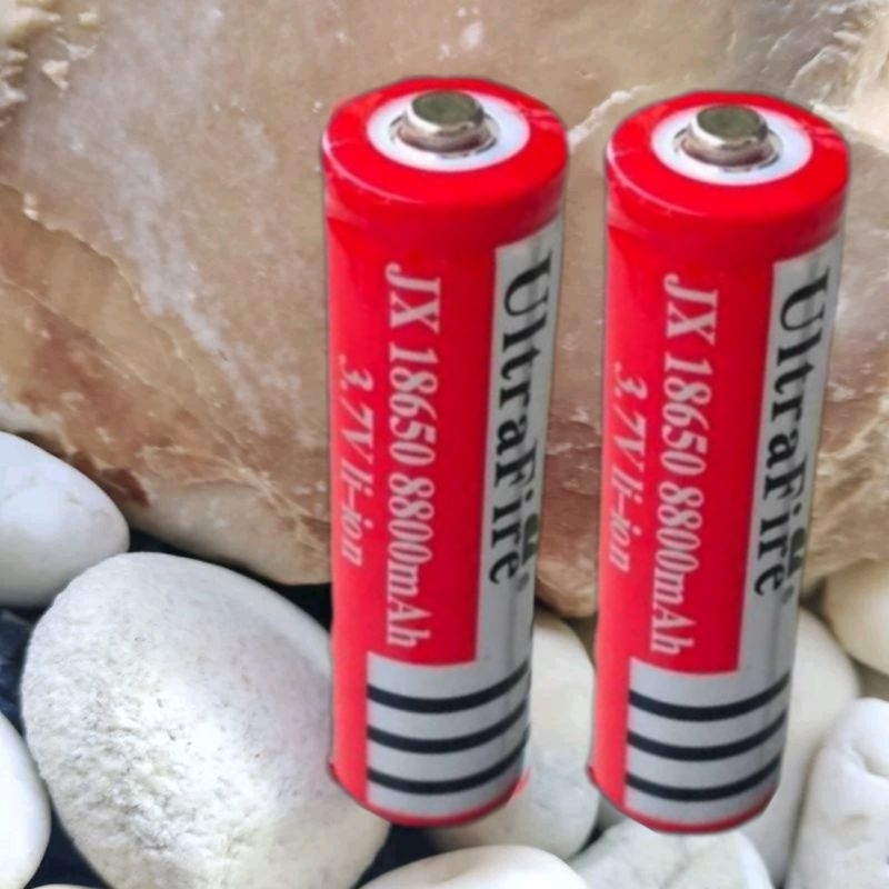 ถ่านชาร์จ หัวนูน สีแดง JX 18650 8800 mAh 3.7v Li-ion