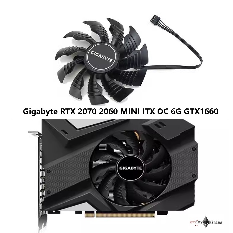 พัดลมการ์ดจอ Gigabyte RTX 2070 2060 MINI ITX OC 6G GTX1660 graphics card new cooling fan