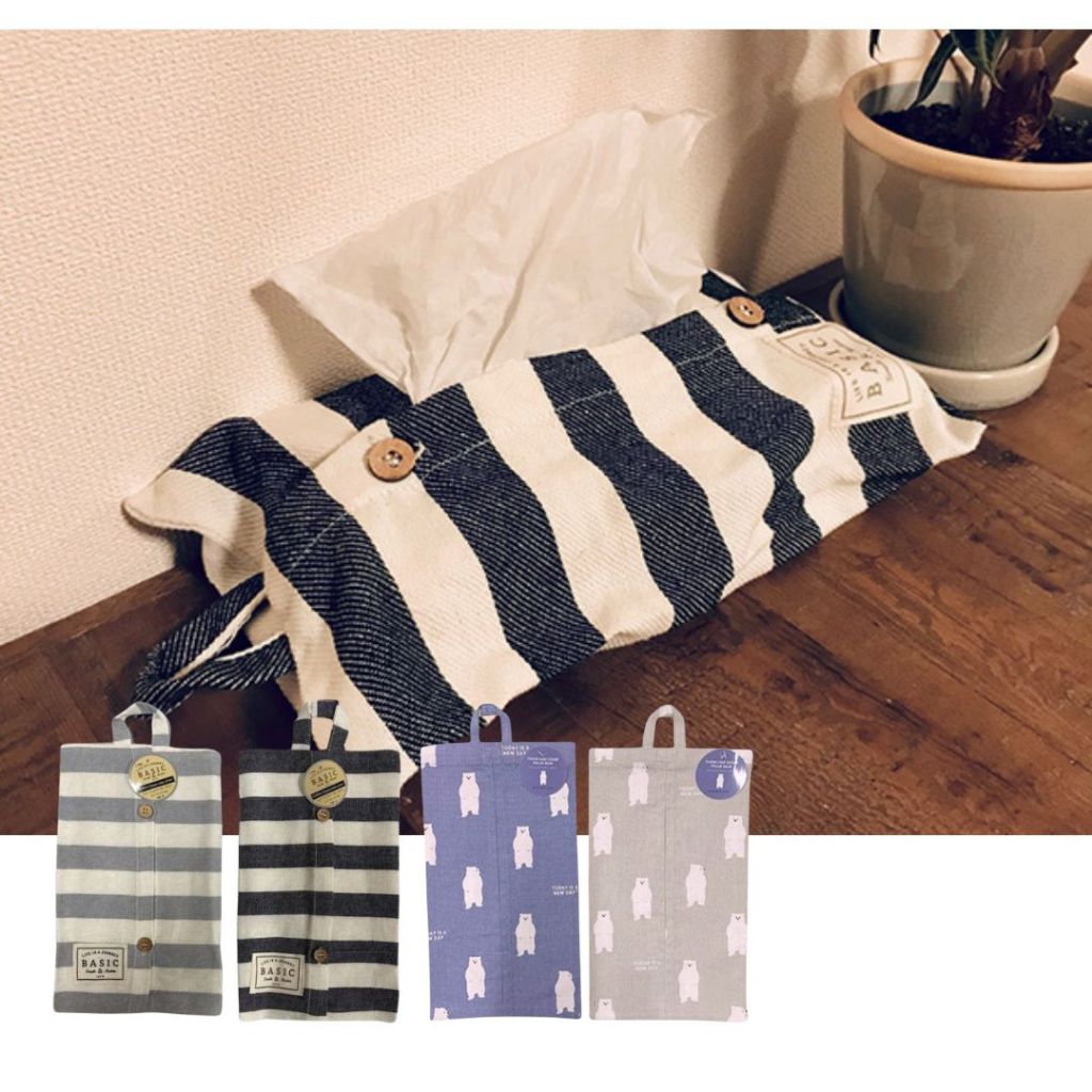 กล่องใส่กระดาษทิชชู หมีโค่ล่า กล่องทิชชูแขวนได้ กล่องทิชชู่รถยนตร์ Cotton Tissue Case Cover