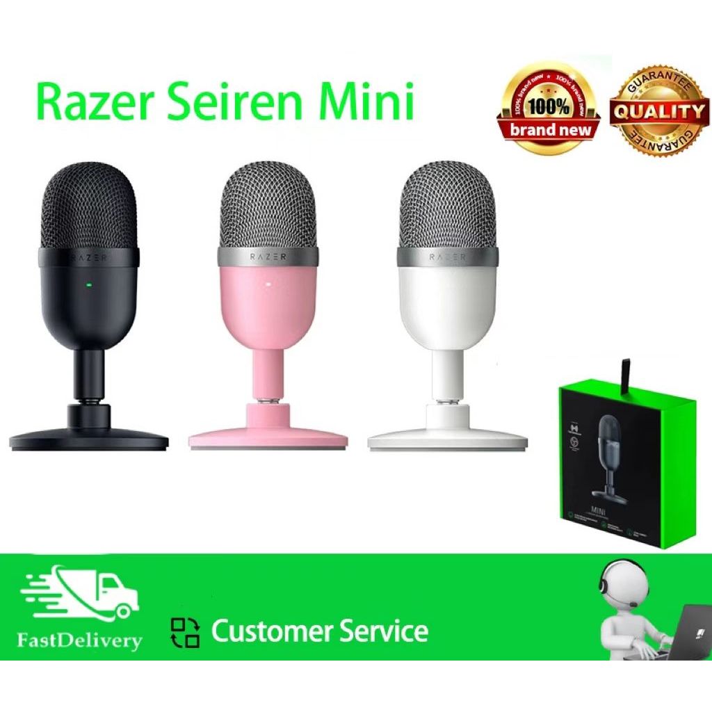 Razer Seiren Mini USB Microphone Condenser Supercardioid Ultra-Compact Streaming Microphone ไมโครโฟน ขนาดมินิ ชาร์จ