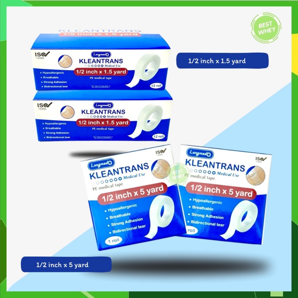 [ยกกล่อง ] เทปแต่งแผล ชนิดใส เทปเยื่อกระดาษ Longmed Kleantrans Kleanpore เทปกาว คลีนพอร์ คลีนทรานซ