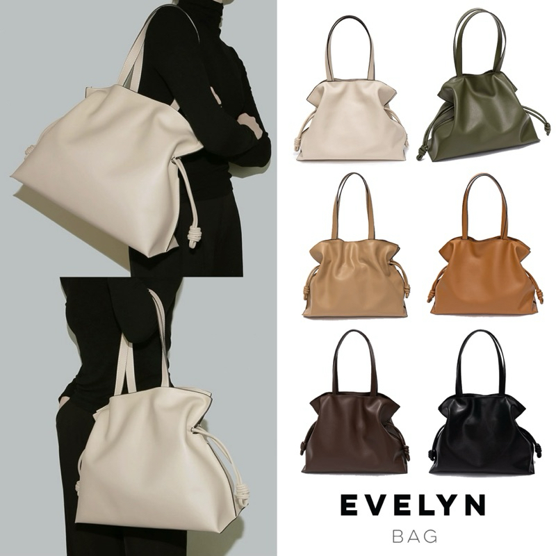 (ร้านไทย—มีพร้อมส่งค่ะ) กระเป๋าหนังวัวแท้ evelyn bag | justmoment