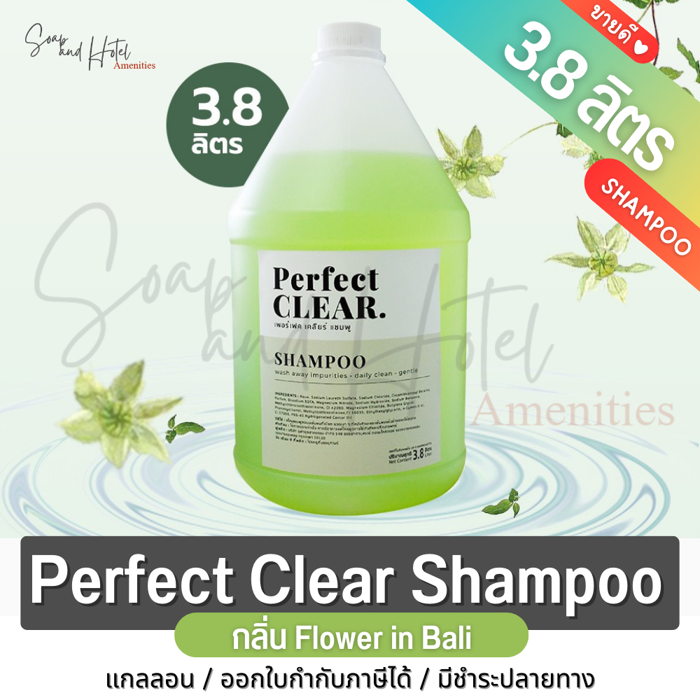 แชมพูแกลลอน เพอร์เฟค เคลียร์ 3.8 ลิตร [Perfect Clear Shampoo] สำหรับโรงแรม รีสอร์ท สปา และห้องพักในอพาร์ทเม้น