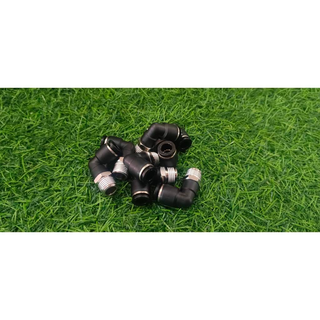 ข้องอพียู 8 มม. เกลียว 1/4" PL08-02