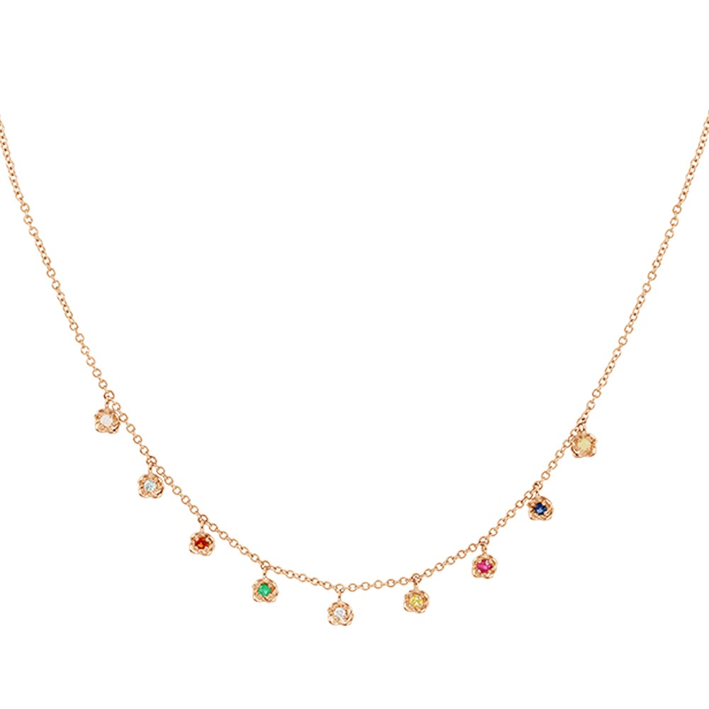 PRIMA สร้อยคอพลอย Nine Lucky Gems (นพเก้า) ตัวเรือน 9K รหัสสินค้า 993N0012-01 (Pre-order)