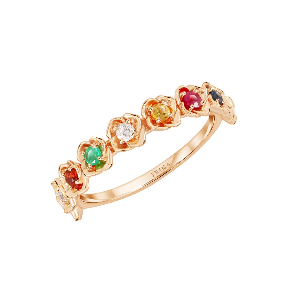 PRIMA แหวนพลอย Nine Lucky Gems (นพเก้า) ตัวเรือน 9K  รหัสสินค้า 993R0004-01 (Pre-order)
