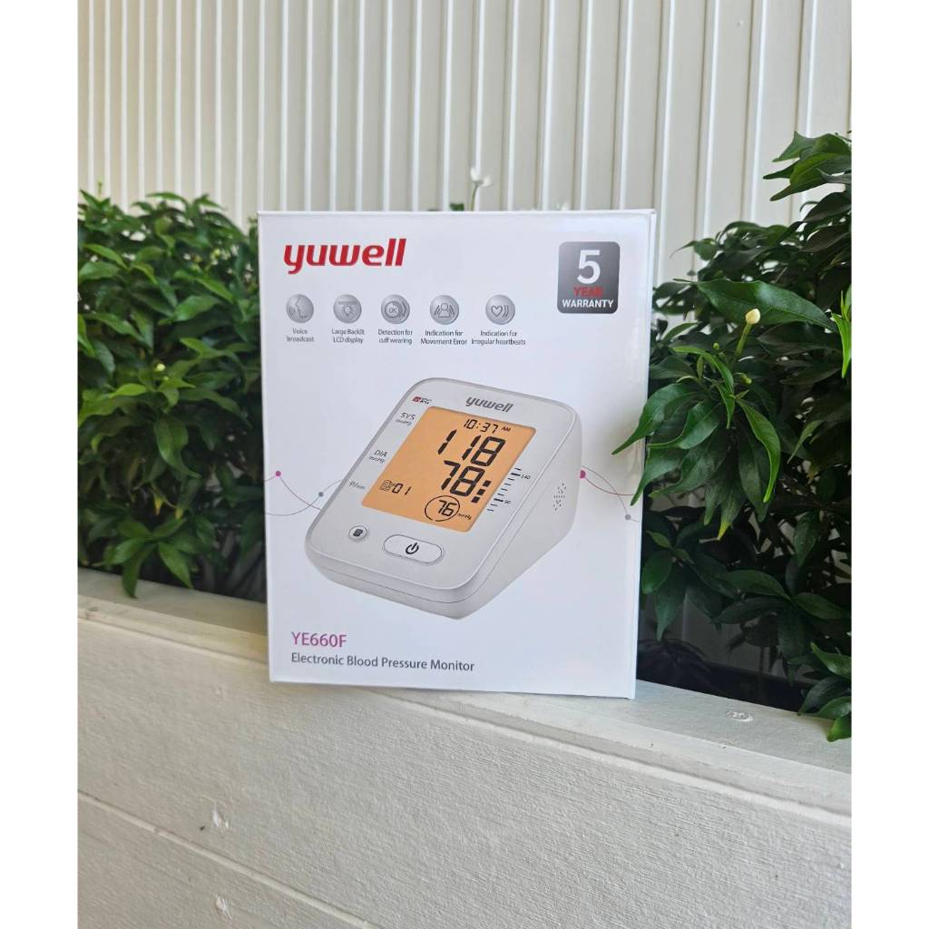 (รับประกัน 5 ปี) เครื่องวัดความดันโลหิต yuwell รุ่น YE660F แถมadapterและถ่านฟรี