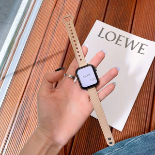 เหมาะสำหรับ iWatch สายหนังหัวเข็มขัดคู่ ultra S11 10 9 8 6 7 5 4 3 2 1 SE 49mm46mm44mm45mm42mm41mm38mm40mm