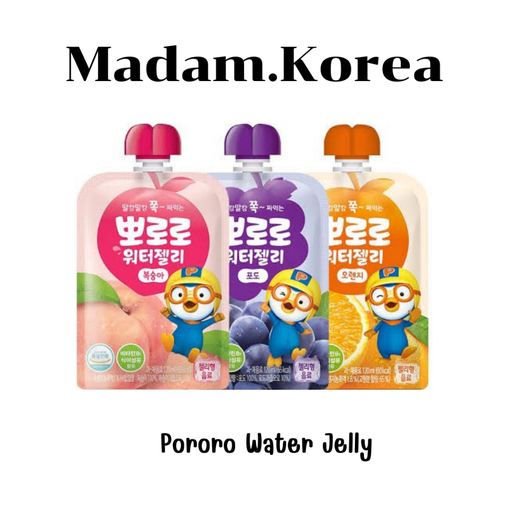 Paldo Pororo Water Jelly 120ml โปโร่โร่ เจลลี่วิตามินเกาหลีสำหรับเด็ก ขนมเยลลี่ ขนมเด็ก 팔도 뽀로로 워터 젤리