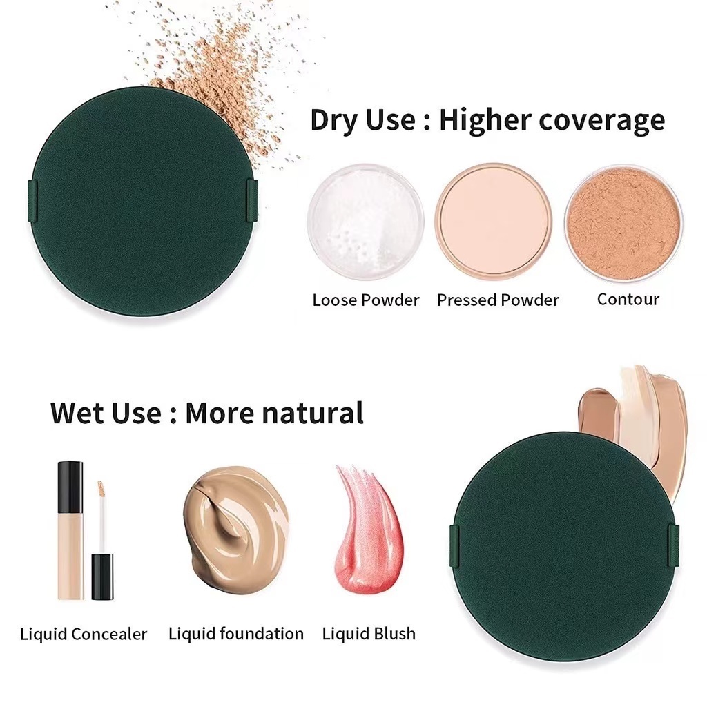 พัฟแต่งหน้า คอนซีลเลอร์ รูปไข่ ขนาดเล็ก แบบแห้ง และเปียก แบบนิ่ม ยืดหยุ่น - รูปที่ 4