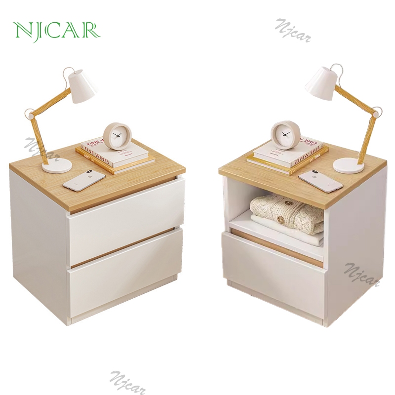 NJCAR P292 โต๊ะข้างเตียง ตู้ลิ้นชัก พร้อมชั้นวางด้านบน ชั้นวางอเนกประสงค์ สไตล์มินิมอล – โปรปัง