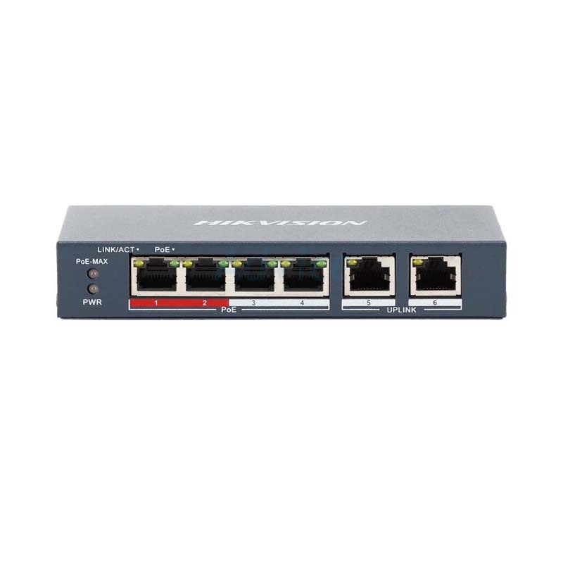 Switching Hub 4 Port HIKVISION (DS-3E0106P-E/M) 4 Port PoE 4 Port+ 2 Port Uplink (6)