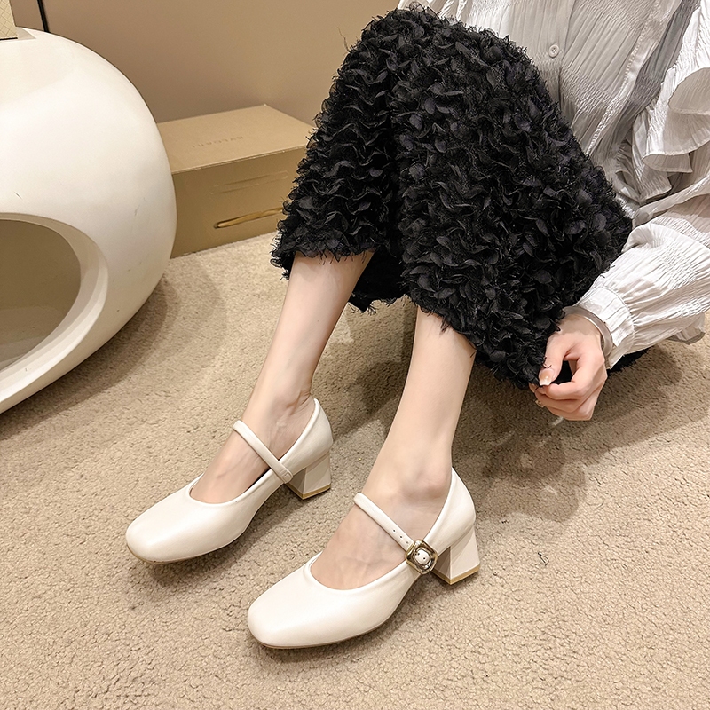 ✨สินค้าในไทย✨รุ่นใหม่รองเท้าแมรี่เจน แฟชั่นไซด์หลากหลาย หนังส้นสูง ไซด์ 35-40