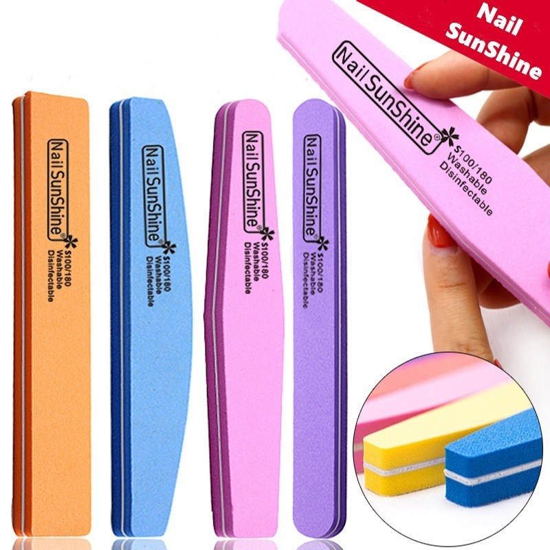 ตะไบขัดเล็บ ตะไบฟองน้ำ ตะไบบัฟ อุปกรณ์ทำเล็บ สองด้านหนาและละเอียด