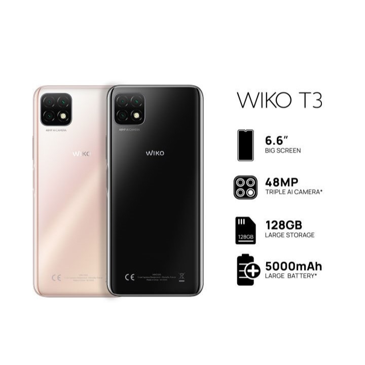 WIKO T3 สมาร์ทโฟน (4GB RAM + 128GB) มือถือราคาประหยัด