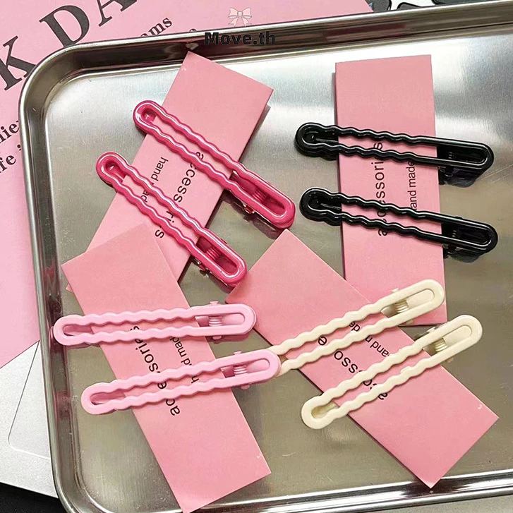 ในไทย-พร้อมส่ง✨กิ๊บหนีบผม รูปคลื่น BBคลิปด้านข้าง สีแคนดี้ น่ารักหวาน INSสไตล์เกาหลี นักเรียนสำหรับผู้หญิง โลหะ หน้าม้า