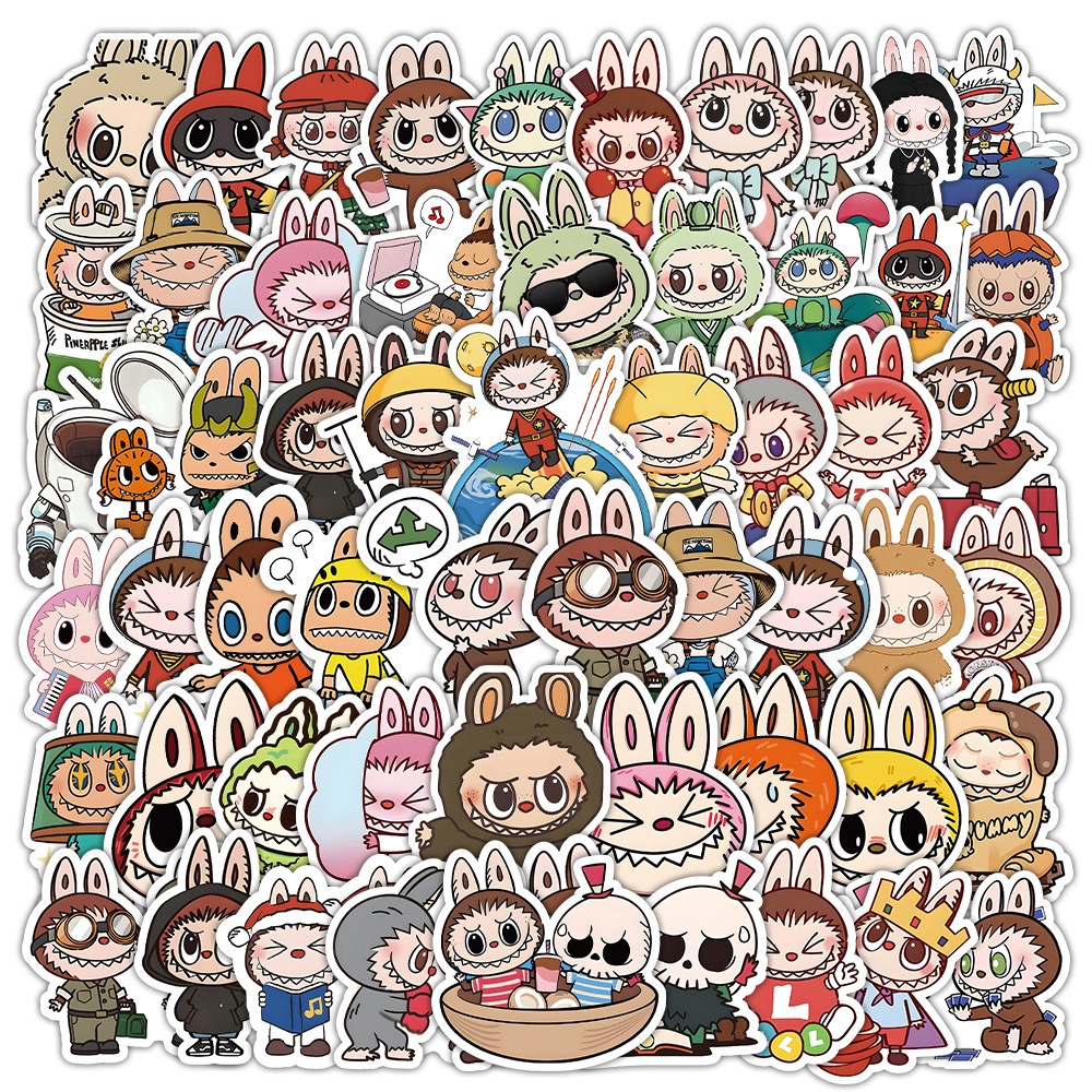 สติ๊กเกอร์ สติ๊กเกอร์กันน้ำ 50pcs น่ารัก สร้างสรรค์ สติ๊กเกอร์การ์ตูน ตกแต่ง DIY โต๊ะทำงาน สมุดบันทึก สติกเกอร์กร