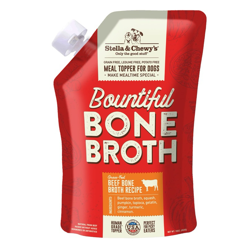 อาหารเสริมรสชาติสำหรับสุนัข Stella & Chewy’s Bountiful Bone Broth น้ำซุปสำหรับสุนัข สูตร Beef Bone B