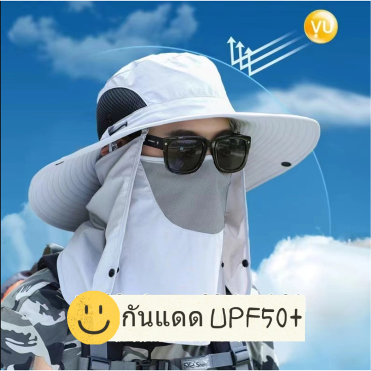 หมวกเดินป่า หมวกกันแดด ขนาดใหญ่ มีสายคล้องคอ ปีกกว้าง พับได้ เหมาะกับชาวประมงกลางแจ้ง แคมป์ปิ้ง