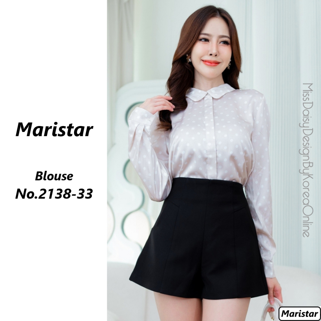 Maristar เสื้อแขนยาวผ้าพิมพ์ลาย No.2138 ผลิตจากผ้า Satin Chiffon