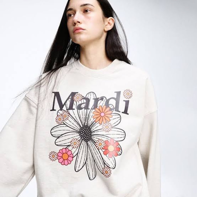 พร้อมส่งจากไทย!! MARDI MERCREDI blossom sweater สี Oatmeal Black
