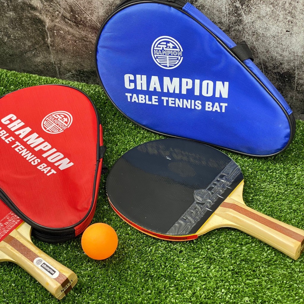 ไม้ปิงปอง ไม้lเทเบิลเทนนิส พร้อมซองใส่ไม้ ยี่ห้อ Champion ของแท้💯% **แถมลูกปิงปอง 1 ลูก** - รูปที่ 3