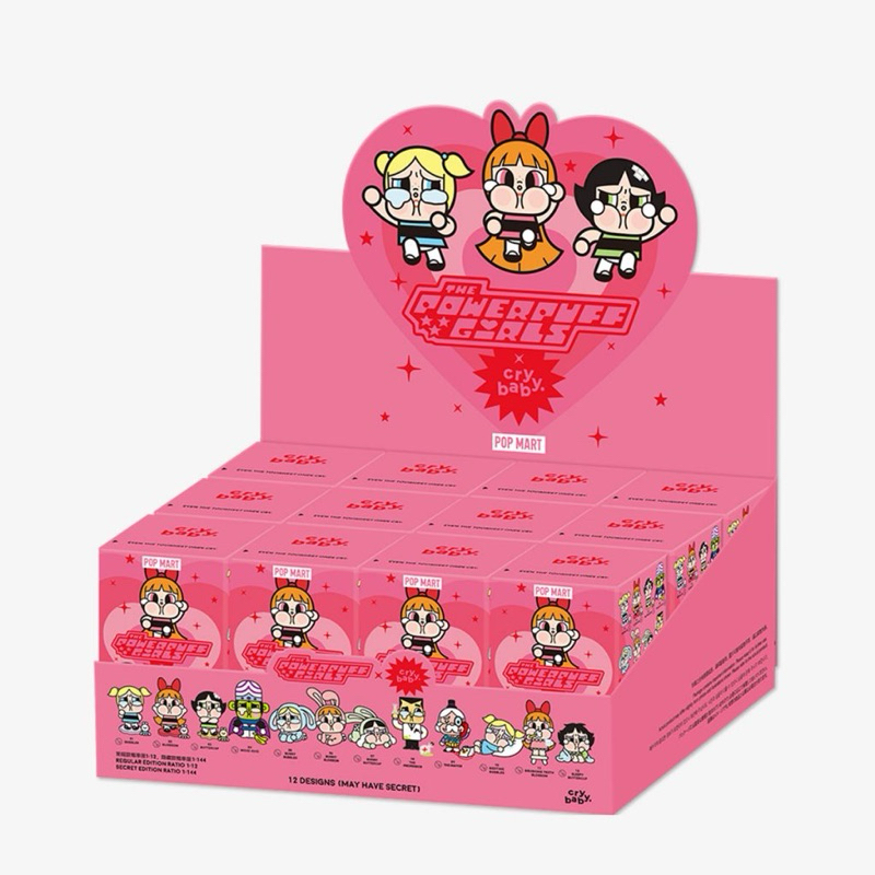 [ยก box] พร้อมส่งในไทย🇹🇭 กล่องสุ่ม POP MART Crybaby X Powerpuff girls girl blind box set ของแท้ ไม่แกะซีล ลุ้นซีเคร็ท