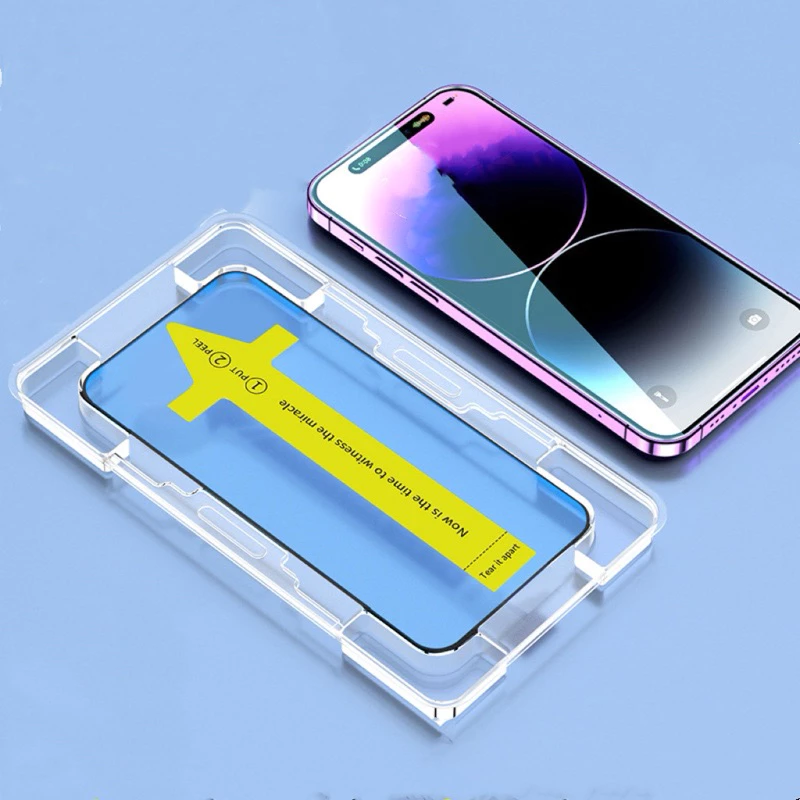 ติดง่าย HD ฟิล์มกระจกใส เต็มจอ for iPhone 11 16 15 17 ProMax 14 13 12 Pro Max XR 7 8 14 15 Plus ไอโฟน 11 12 13 14 15 Pro thumbnail 3