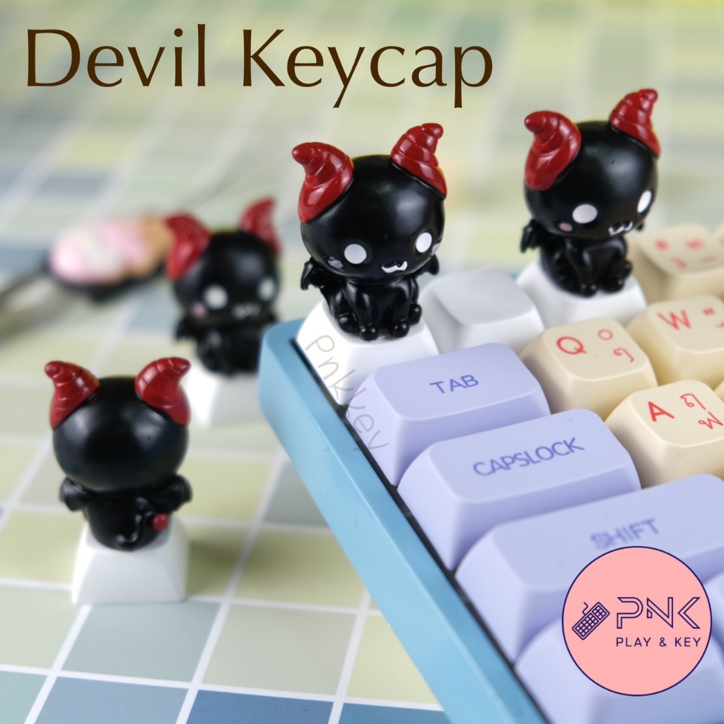 Keycap Devil คีย์แคปปีศาจ น่ารัก Artisan Keycaps , Mechanical Keycap, XDA Custom ,ปุ่มกดคีย์บอร์ด Handmade