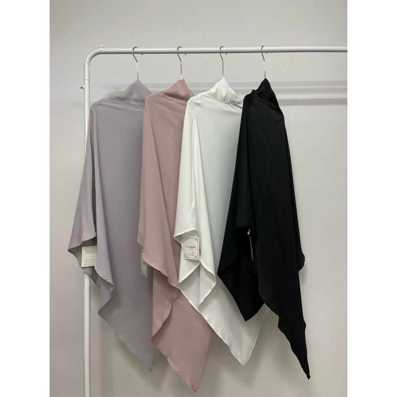 Hijab Khimar ฮิญาบฝรั่งเศล  ผ้าคลุม ใส่แบบปิดหน้าและเปิดหน้า 2 in one