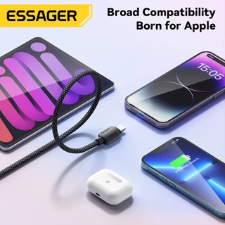 Essager PD29W 3A Type C ถึง L สายชาร์จ ส่งข้อมูลเร็ว 480Mbps มีเวลโคร for ip