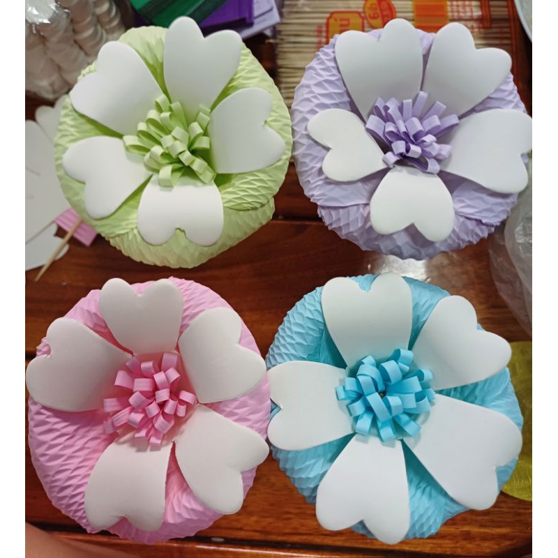 ดอกไม้จันทน์ปีกหรีดบุญนาค กลีบสีอ่อน ต่อก้านไม้6