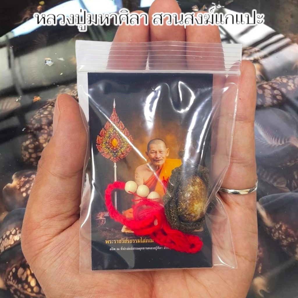 เบี้ยแก้จน (1ชุดได้3รายการ) สุดยอดเบี้ยแก้พุทธคุณรอบด้าน หลวงปู่พระมหาศิลา วัดโพธิ์ศรีสะอาด