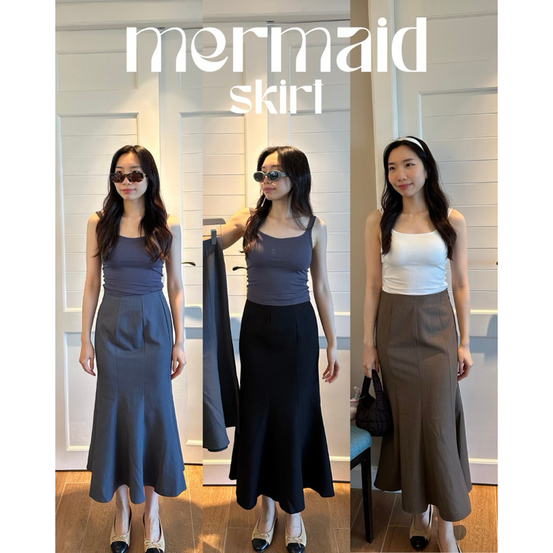 (1แถม แจ้งสีไซส์ในแชทค่ะ จำนวนจำกัด) UIUI | MERMAID SKIRT กระโปรงทรงเอ