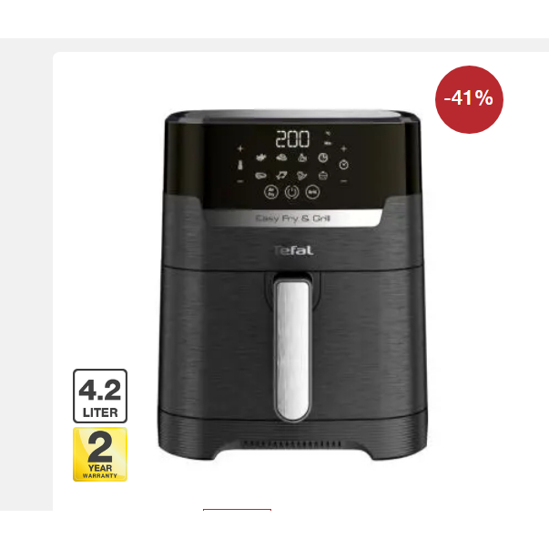 หม้อทอดไร้น้ำมัน 2in1 TEFAL รุ่น EY5058 ความจุ 4.2 ลิตร