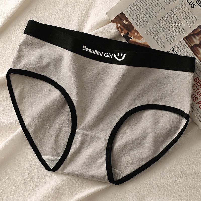 kingmall(XWN087)(ร้านไทย) กางเกงในผู้หญิง(ลายหน้ายิ้ม) เอวกลาง ใส่สบายผ้านุ่ม ระบายอากาศได้ดี - รูปที่ 7