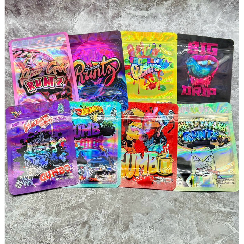 New 7 grams Size Mylar Zip Bag Gumbo Runtz Gelato🔥