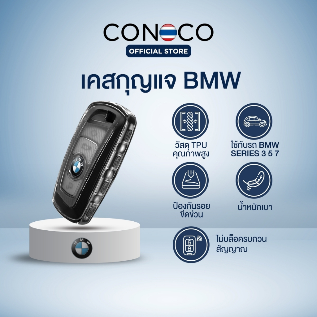 เคสกุญแจ เคฟล่า BMW series 3 5 7 รุ่นอื่นๆที่ทรงเดียวกัน Car Key Case