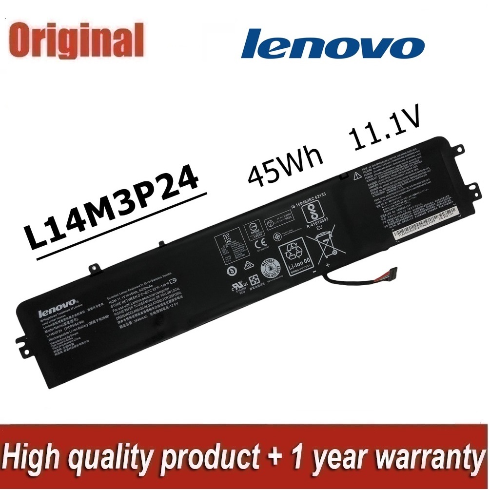 ♛LENOVO แบตเตอรี่ L14M3P24 ของแท้ (สำหรับ IdeaPad 700-15ISK 700-17ISK LEGION Y520 Y520-15IKBN L16M3P