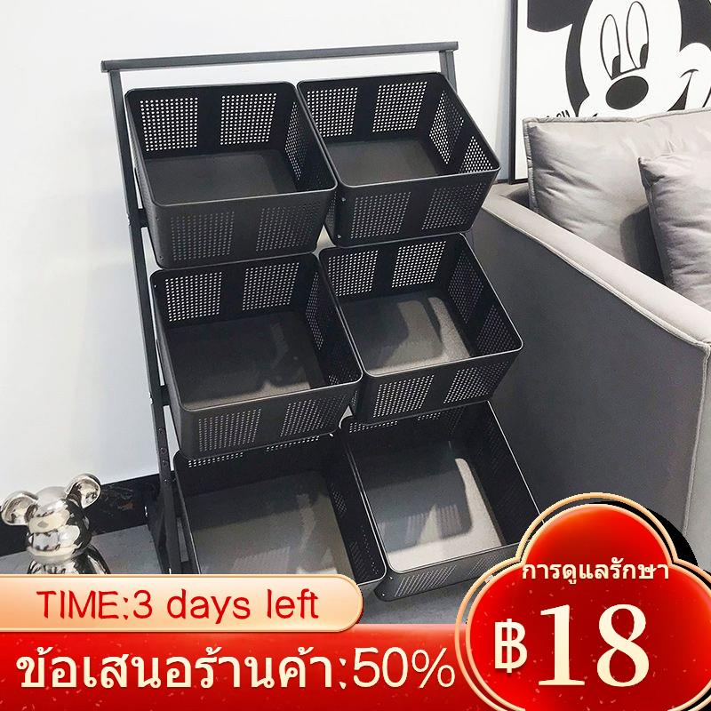 ตะกร้าตาข่ายขนาดใหญ่รถเข็นห้องนั่งเล่นของว่างจิปาถะชั้นวางหนังสือที่เรียบง่ายอพาร์ทเมนต์ขนาดเล็กที่ถอดออกได้ตะกร้าเก็บ