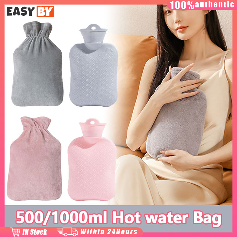 ร้านอยู่ที่ไทย ถุงน้ําร้อน ความจุสูง 500/1000ML กระเป๋าน้ำร้อน แบบเติมน้ำร้อน มีเคสถุงน้ำร้อนขายแยก