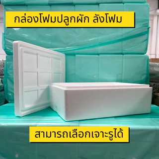 กล่องโฟมปลูกผัก กล่องโฟม ลังโฟม ปลูกผักไฮโดร กล่องใส่กุ้ง กล่องลังโฟม กล่องกุ้ง 10KG. ไฮโดรโปนิกซ์