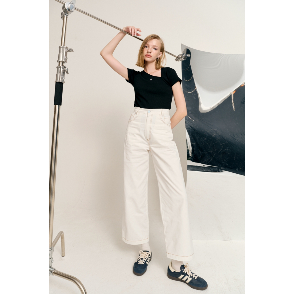 EVERYDAY CHINO PANTS กางเกงขากระบอกเนื้อยีนส์ ราคาเฉพาะกางเกง** (XXL เป็นพรีออร์เดอร์)