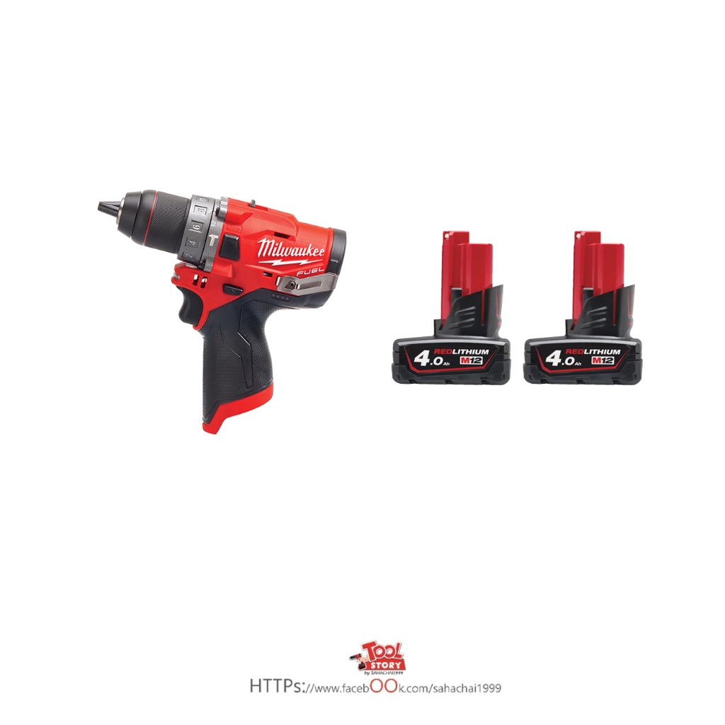 Milwaukee M12FPD พร้อมแบตเตอรี่ 4.0ah จำนวน 2ก้อน
