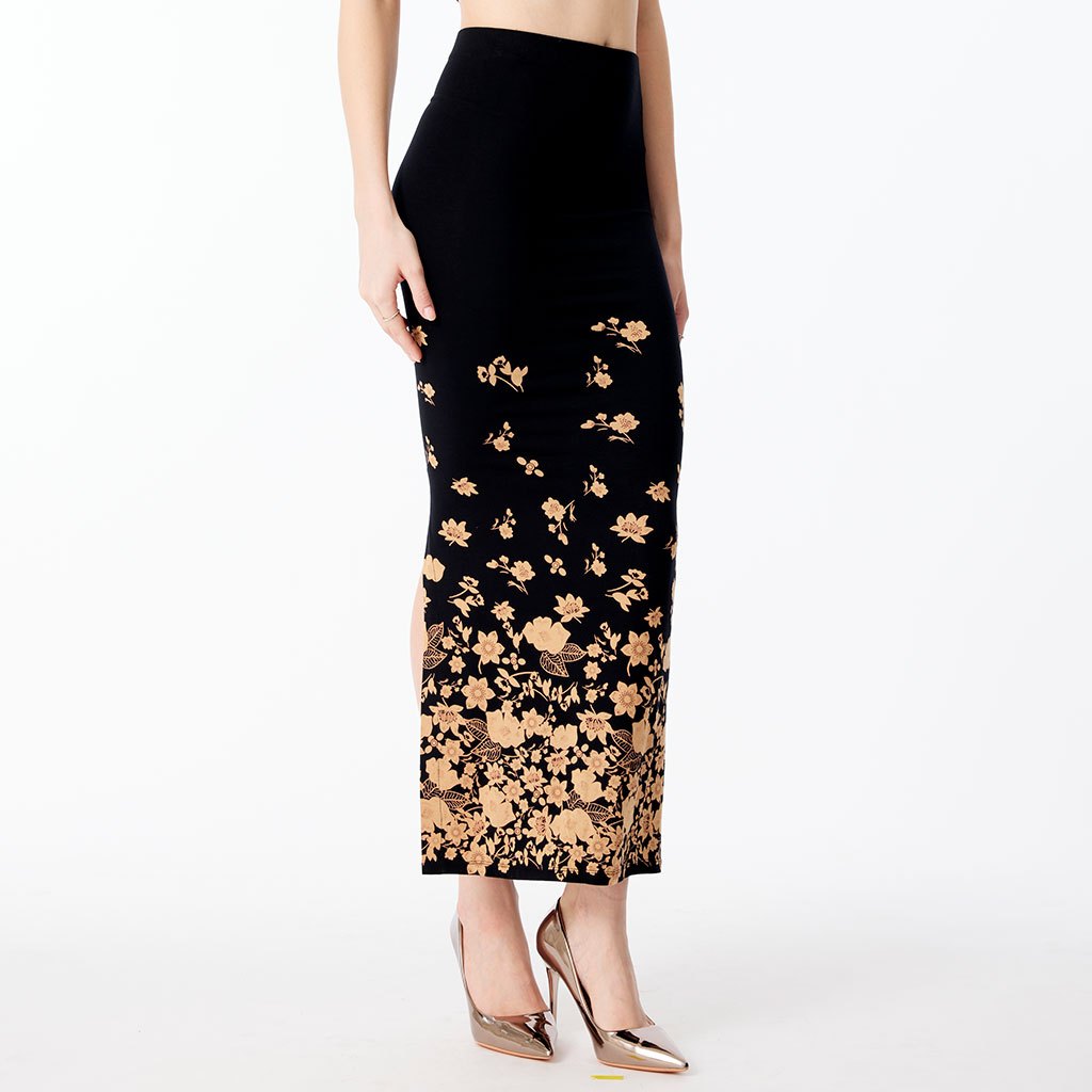 Nitaz กระโปรงยาวผ้ายืดแฟชั่น ผ่าหลัง รัดรูป เซ็กซี่ รุ่น1414 Stretchy Fabric Sexy Fashion Skirt