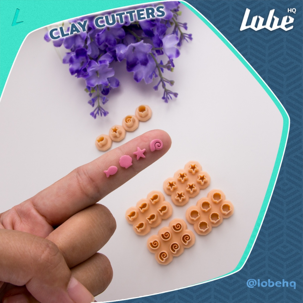 Lobehq Micro Sea Life 4 Pack A Polymer Clay Cutter / แม่พิมพ์กดดินโพลิเมอร์รูปทรงสิ่งมีชีวิตในทะเล A