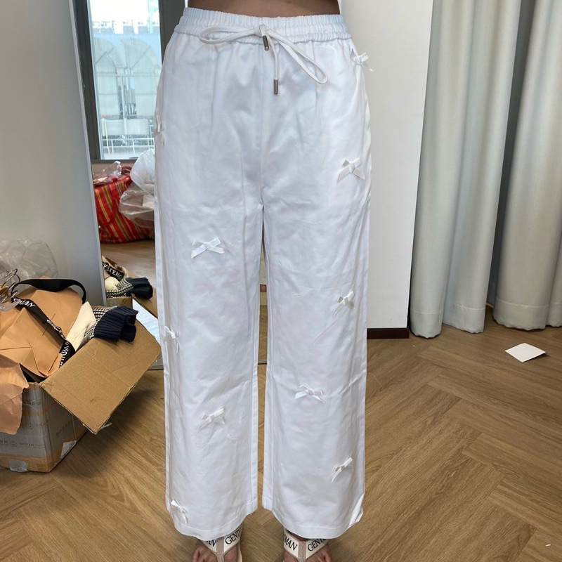 💖 กางเกง gentlewoman snowdrop ribbon straight trousers size xs